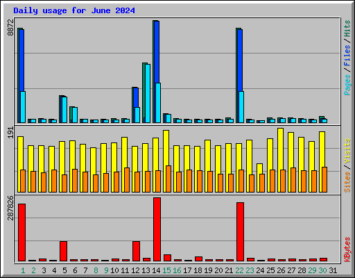 Daily usage for June 2024