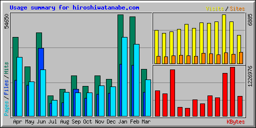 Usage summary for hiroshiwatanabe.com